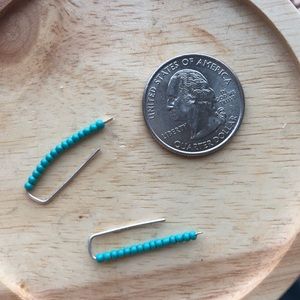 Turquoise / 925 Silver Earcrawler / Cuff Earrings